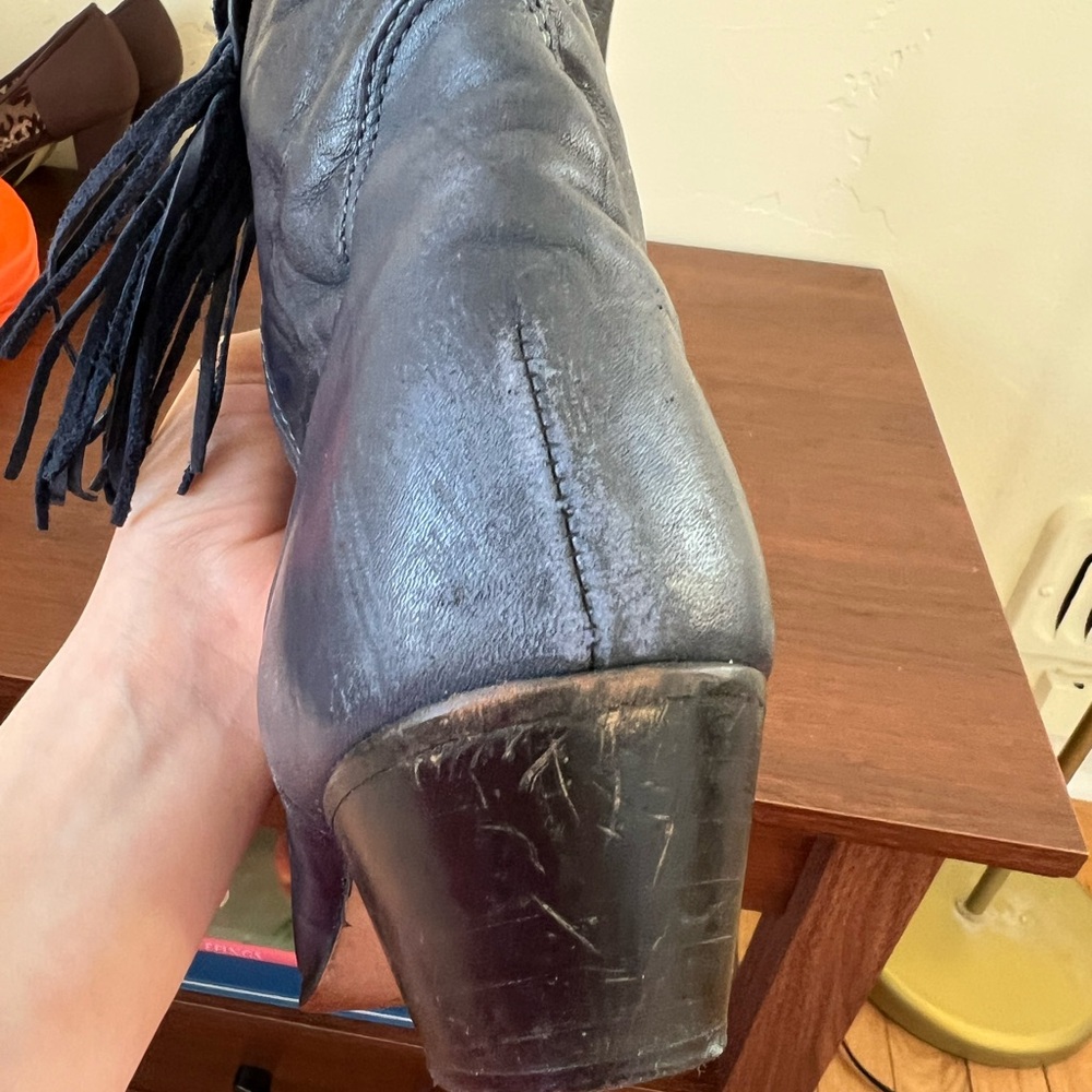 Laredo Women's Navy Heeled Boots - Picture 4 of 5